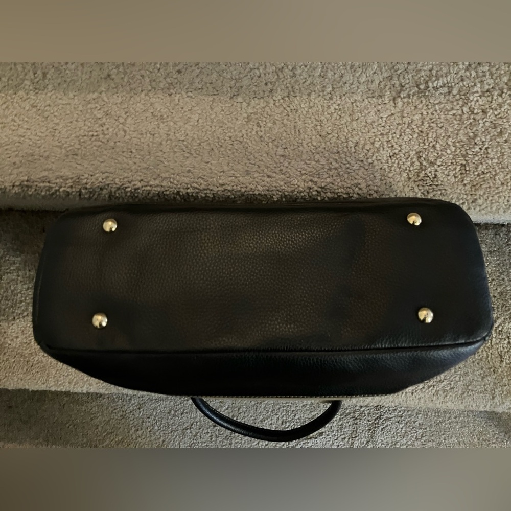LIKE NEW! PERFECT AND SPOTLESS!TIGNANELLO BLACK & TAUPE LEATHER TOTE CROSSBODY - Picture 8 of 13